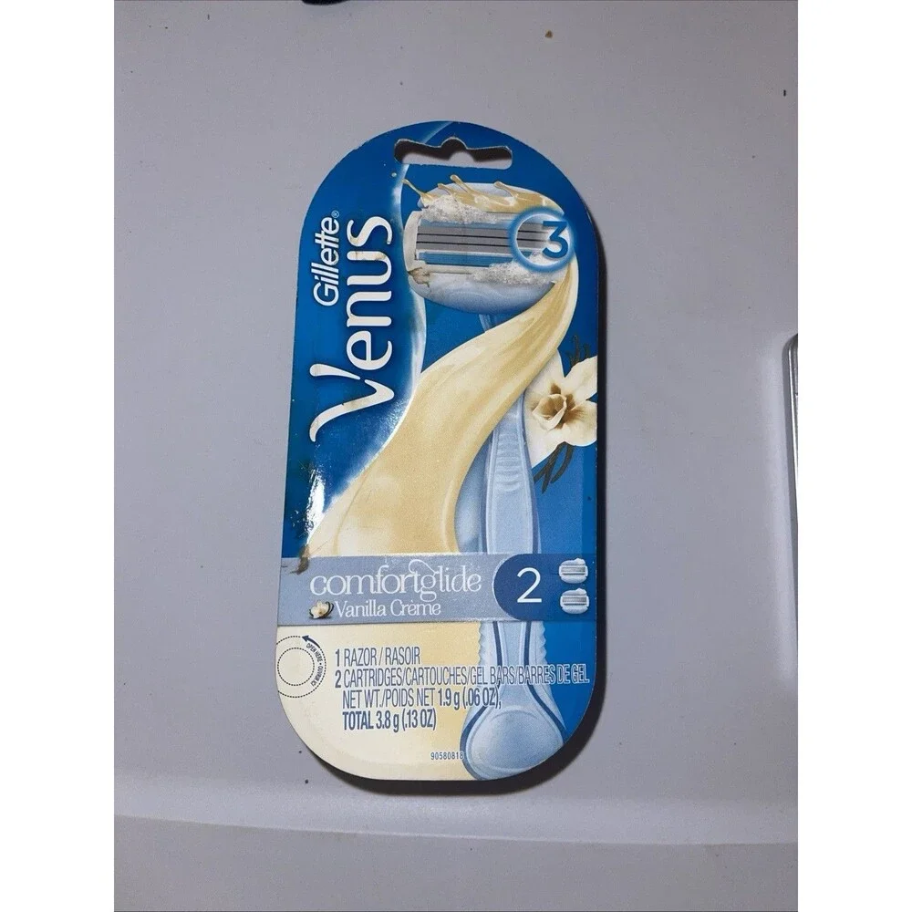 Gillette Venus Comfort Glide Vanilla Creme 1 Handle 2 Cartridges 1 Holder New